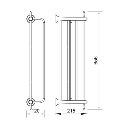 RETRO wieszak na ręcznik z półką, chrom