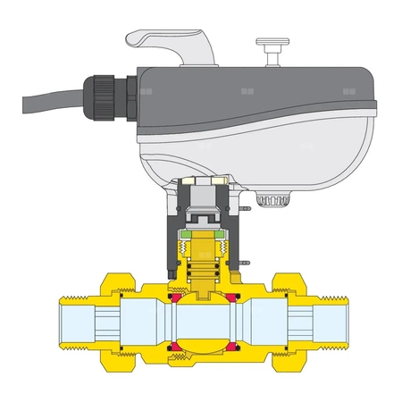 Dwudrożny kulowy zawór strefowy z napędem do instalacji klimatyzacyjnych 3/4" - 230V