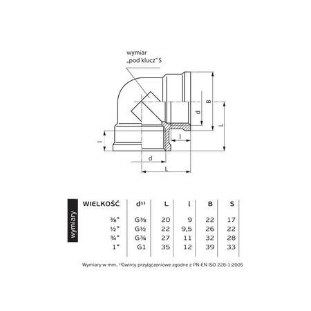 Kolano PERFEXIM 5113, mosiądz, 3/4'' (GW), PN16 bar