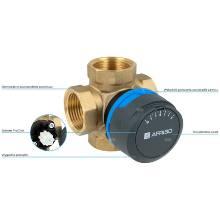 4-drogowy obrotowy zawór mieszający ARV 484 ProClick, DN25, Rp1'', Kvs 9 m3/h
