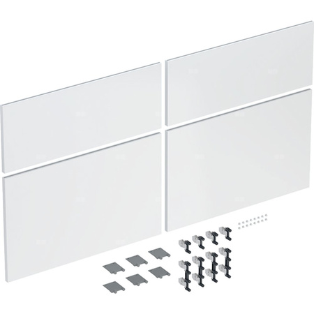 Zestaw frontów szuflad do szafki pod umywalkę podwójną GEBERIT iCon, kol. biały wysoki połysk szer.1200 mm