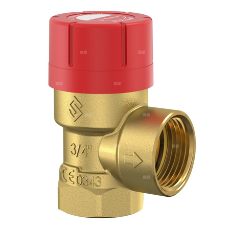 Zawór przelewowy kątowy (90') FLAMCO MEIBES Prescor mosiądz PN 16, 4 bar GW cylindryczny bspt-rp 3/4''