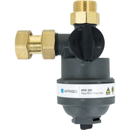 Kompaktowy magnetyczny separator zanieczyszczeń ADS 100, przyłącza kątowe G3/4'', Kvs 4,2 m3/h
