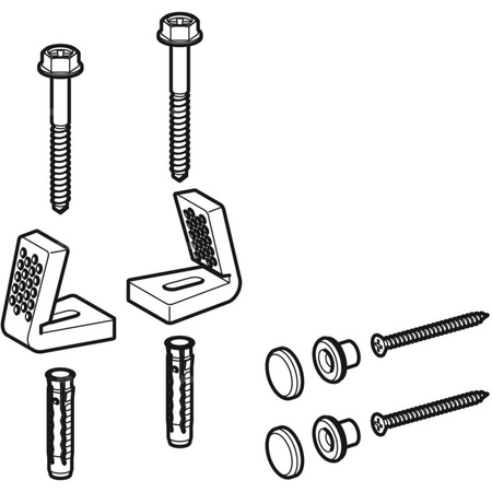 Elementy mocujące do miski ustępowej, do urządzenia WC z funkcją higieny intymnej Geberit AquaClean Sela ze stojącą miską WC (produkowanych do 2018 roku)