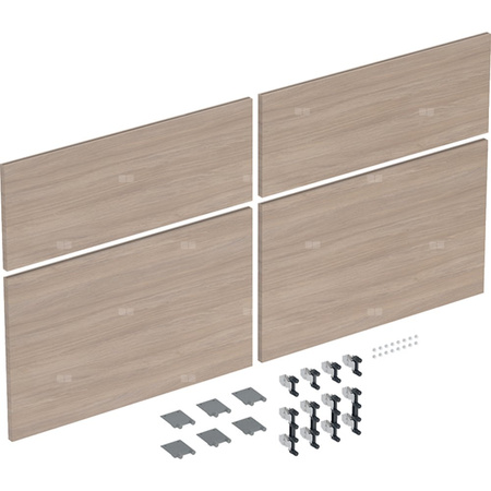 Zestaw frontów szuflad do szafki pod umywalkę podwójną GEBERIT iCon, kol. dąb melamina, struktura drewna szer.1200 mm