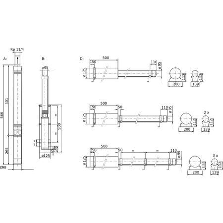 Pompa głębinowa 1-fazowa WILO Sub TWU 4-0407-C-Plug&Pump/FC częstotliwość 50 Hz, moc 0.55 kW 4.4 A, prędkość obrotowa 2838 obr/min