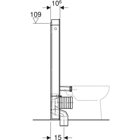 Moduł sanitarny do WC stojącego GEBERIT Monolith, 1140 mm x 505 mm x 106 mm, front: lava, bok: czarny