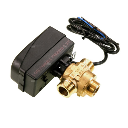 Zawór trójdrożny KOSPEL SPST.PL mosiądz, średnica DN 15 gwinty zewnętrzne silnik elektryczny