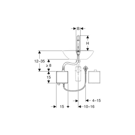 Bateria umywalkowa Geberit Piave, stojąca: Chrom błyszczący