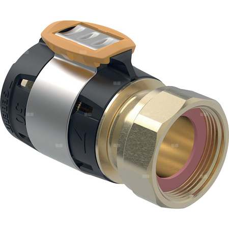 Złączka przejściowa GEBERIT FlowFit, brąz krzemowy bezołowiowy, 2 1/2'' x 63 mm (nakrętka x łącznik zaprasowywany)