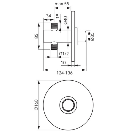 Bateria natryskowa FERRO PRESSTIGE PRO, kolor chrom, montaż podtynkowa