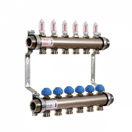 Rozdzielacz 11/4" stal, zasilanie 0-4l/min góra, powrót dół HKV2013A-50-1¼" 0-4 VA10
