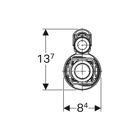 Przycisk Geberit do zaworu spustowego typ 290: Model=Spłukiwanie jednoilościowe, Chrom błyszczący
