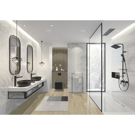 Bateria umywalkowa nablatowa FERRO STRATOS BLACK, czarny