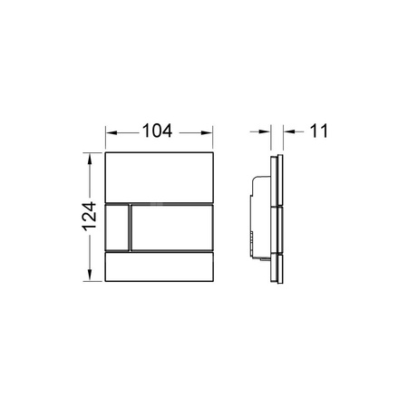 Przycisk spłukujący do stelaża do pisuaru (Mechaniczny) TECE square szkło, kolor biały