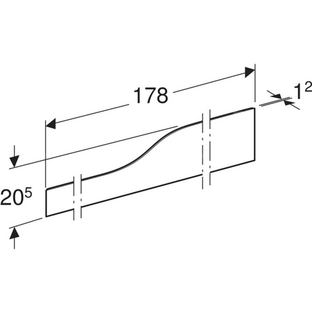 Osłona dekoracyjna Geberit Bambini przednia, do umywalki dla dzieci, do czterech baterii umywalkowych, niższa umywalka po lewej stronie: Niebieski Varicor nr 226 / Matowy