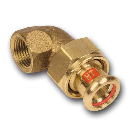 Śrubunek 45' SANHA Press Solar trzyczęściowy, Cu, 42 mm x 1 1/2'' (zw x GW)