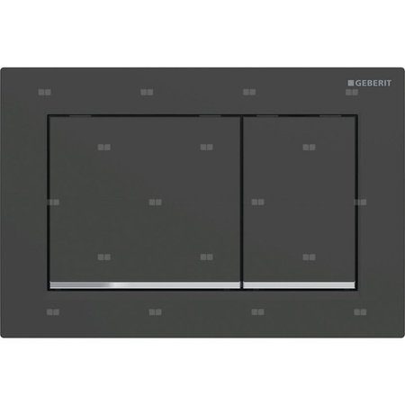 Przycisk uruchamiający Geberit Omega20, przedni/górny, czarny mat-chrom-czarny mat, easy-to-clean, prostokątny