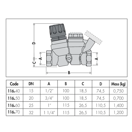 Termostatyczny zawór do cyrkulacji c.w.u. 1"