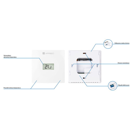Termostat AFRISO RT01 zasilanie bateryjne (2xaaa) floorcontrol 5-35'C