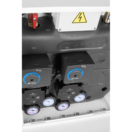 Grupa pompowa AFRISO PrimoBox AZB 455 GZ x GW 3/4'' x 3/4'', z zaworem mieszającym, z izolacją, z siłownikiem arm 141