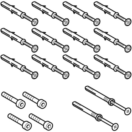 Elementy mocujące Geberit do dolnej szafki pod umywalkę