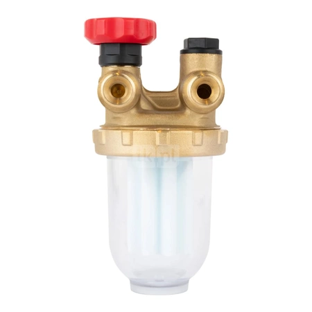 Filtr olejowy AFRISO R500Si jednorurowy z powrotem fi 3/8'' x 3/8'' GW x GZ, z wkładem plastikowym, maks. przepływ 210 l/h