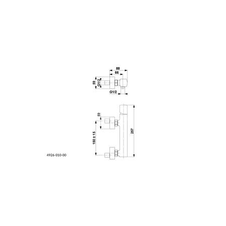 Bateria natryskowa ścienna KFA Armatura MORGANIT, kolor chrom