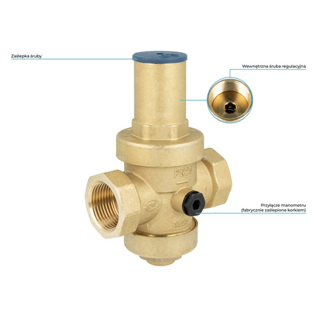 Standardowy reduktor ciśnienia wody BPR 403, GW G1'', 1 ÷ 5,5 bar