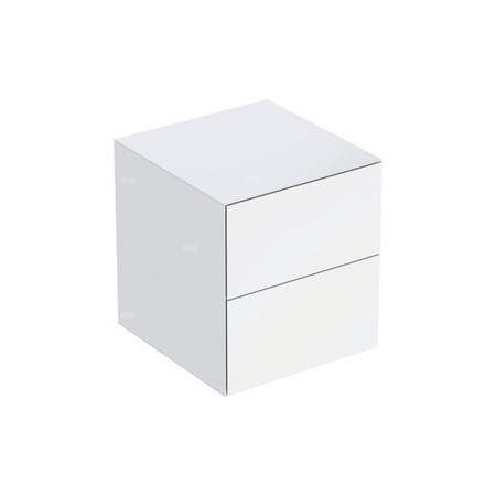 Szafka boczna Geberit ONE, z dwoma szufladami: 45x49.2x47cm, Biały / Lakierowany na wysoki połysk