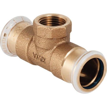 Trójnik GEBERIT Mapress Kupfer FKM przejściowy 90' Cu 42 mm x 1/2'' x 42 mm (mufa zaciskowa x GW x mufa zaciskowa)