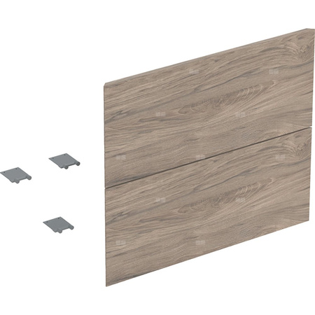 Zestaw frontów szuflad (2 szt.) do dolnej szafki pod umywalkę z dwoma szufladami GEBERIT ONE, kol. orzech włoski hickory melamina, struktura drewna szer.600 mm