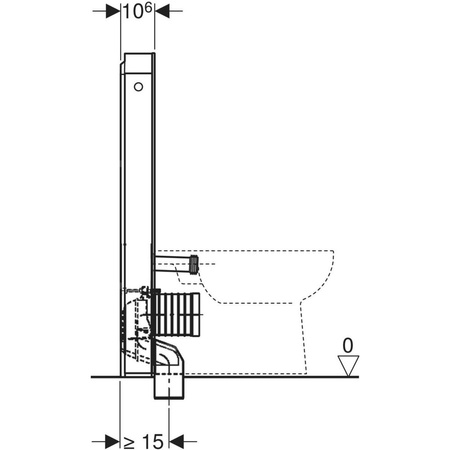 Moduł sanitarny do WC stojącego GEBERIT Monolith, 1010 mm x 480 mm x 106 mm, front: lava, bok: czarny