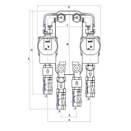 Zestaw wymiennikowy RUMET zasileanie z dołu 20 płytowy