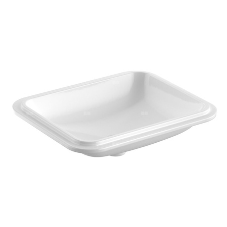 Umywalka GEBERIT Variform prostokątna, biała / KeraTect, 580mm, bez otworu na baterię, bez odpływu przelewowego, bez półki