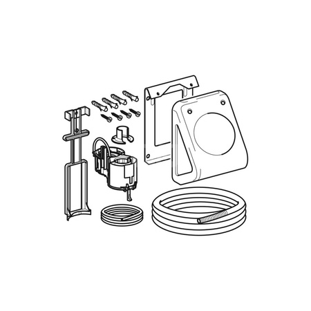 Dźwignia Geberit do systemu spłukiwania WC z pneumatycznym uruchamianiem spłukiwania, spłukiwanie jednoilościowe i spłuczka podtynkowa Sigma 8 cm