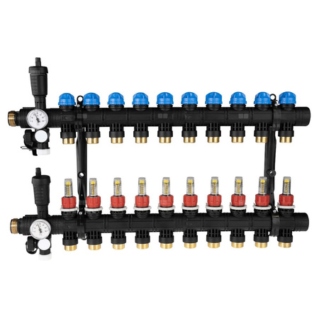 Rozdzielacz do ogrzewania podłogowego AFRISO ProCalida EF1 10-obieg. poliamid GZ 1'' x euroconus 3/4''