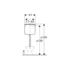 Podpora wentylatora Geberit z dźwignią uruchamiającą, do spłuczki natynkowej AP140, spłukiwanie dwudzielne