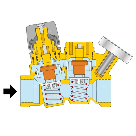 Termostatyczny zawór do cyrkulacji c.w.u. 1 1/4" z termometrem
