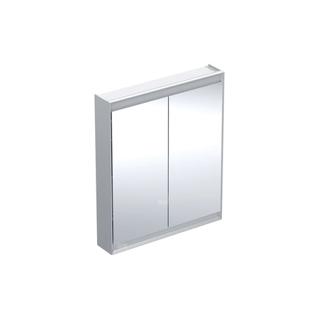 Szafka z lustrem Geberit ONE z ComfortLight i dwojgiem drzwi, montaż natynkowy, wysokość 90 cm: B=75cm, Aluminium anodyzowane