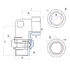 Śrubunek 90' RUMET o-ring mosiądz 2'' x 2'' (GW x GZ)