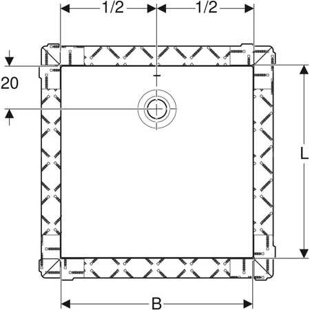 Brodzik kwadratowy Geberit Olona z włókniną uszczelniającą: 80x80cm