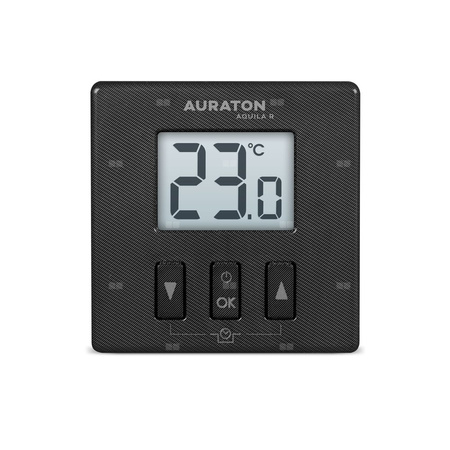 AURATON Aquila R (wersja czarna) - Dobowy, bezprzewodowy regulator temperatury (nadajnik)