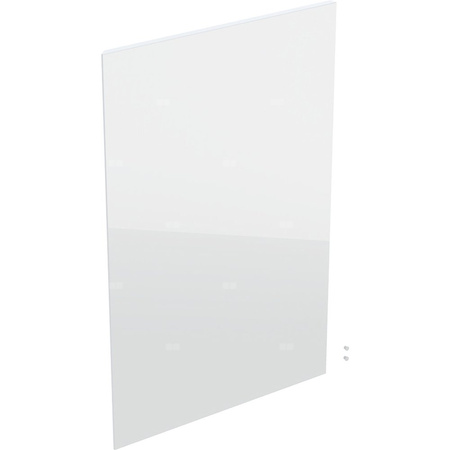 Drzwi do prostokątnej wysokiej szafki z jednymi drzwiami GEBERIT Acanto, kol. biały szkło wys.700 mm szer.450 mm