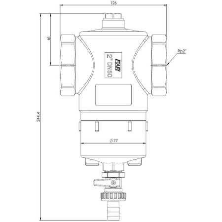 Separator AFRISO FAR 215, do C.O., do klimatyzacji, 10 bar / 110'C, 2'' (GW)Instalacje i źródła ciepła