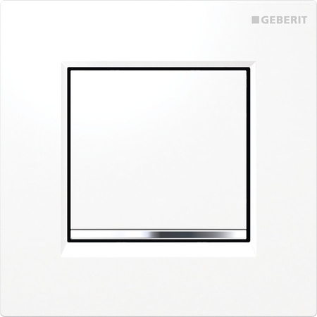 Pneumatyczny zawór spłukujący Geberit do pisuaru, ręczny, Typ 20, biały-chrom bł.-biały, prostokątny