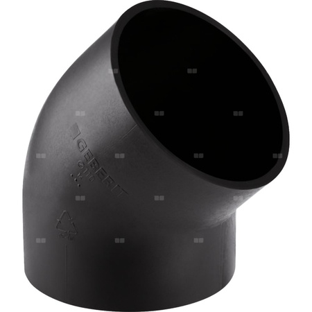 Kolano 45' GEBERIT HDPE, PE / polietylen, 160 mm, DN 150 x 160 mm x DN 150 (króciec)
