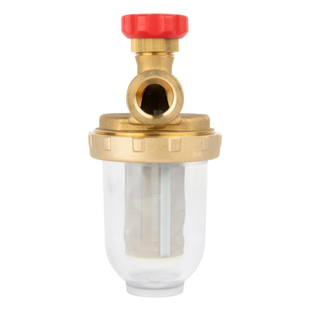 Filtr olejowy AFRISO V 1/2 - 500 St jednorurowy fi 1/2'' x 1/2'' GW x GW, z wkładem stalowym, maks. przepływ 500 l/h