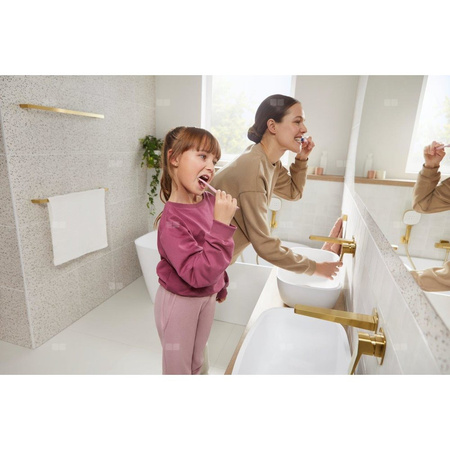 Bateria Malaga, umywalkowa, podtynkowa, ścienna, PVD brushed light gold