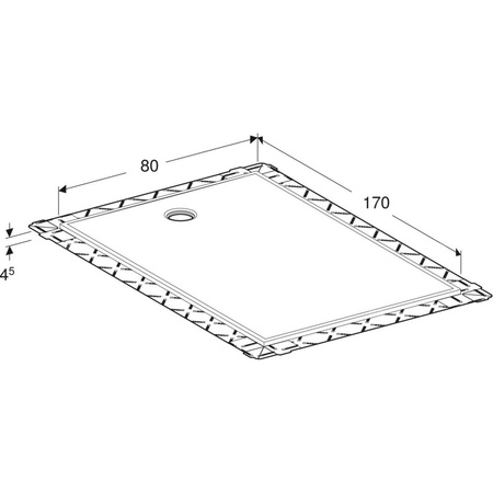 Panel do prysznica bezbrodzikowego Geberit Setaplano, prostokątny: 170x80cm